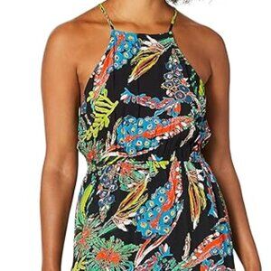 Tracy Reese Black Floral Asymmetric SunDress